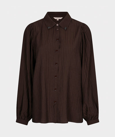 Esqualo Crinkle Blouse cacao brown F26.15505