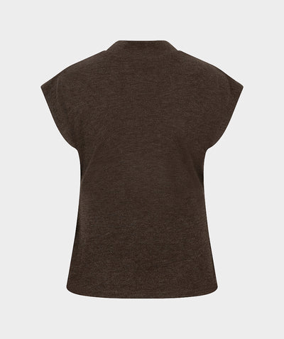 Esuqalo Sleeveless Sweater Mock cacao brown F26.07535