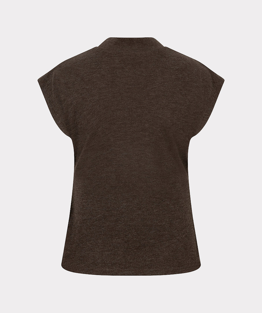 Esuqalo Sleeveless Sweater Mock cacao brown F26.07535