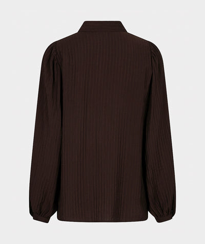 Esqualo Crinkle Blouse cacao brown F26.15505