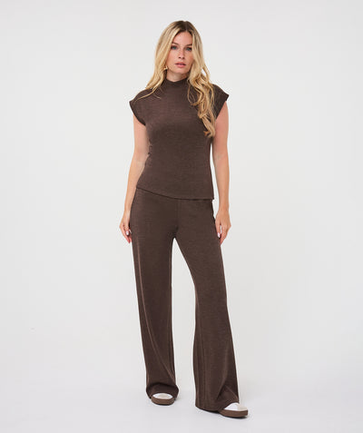 Esuqalo Sleeveless Sweater Mock cacao brown F26.07535