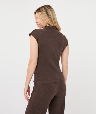 Esuqalo Sleeveless Sweater Mock cacao brown F26.07535