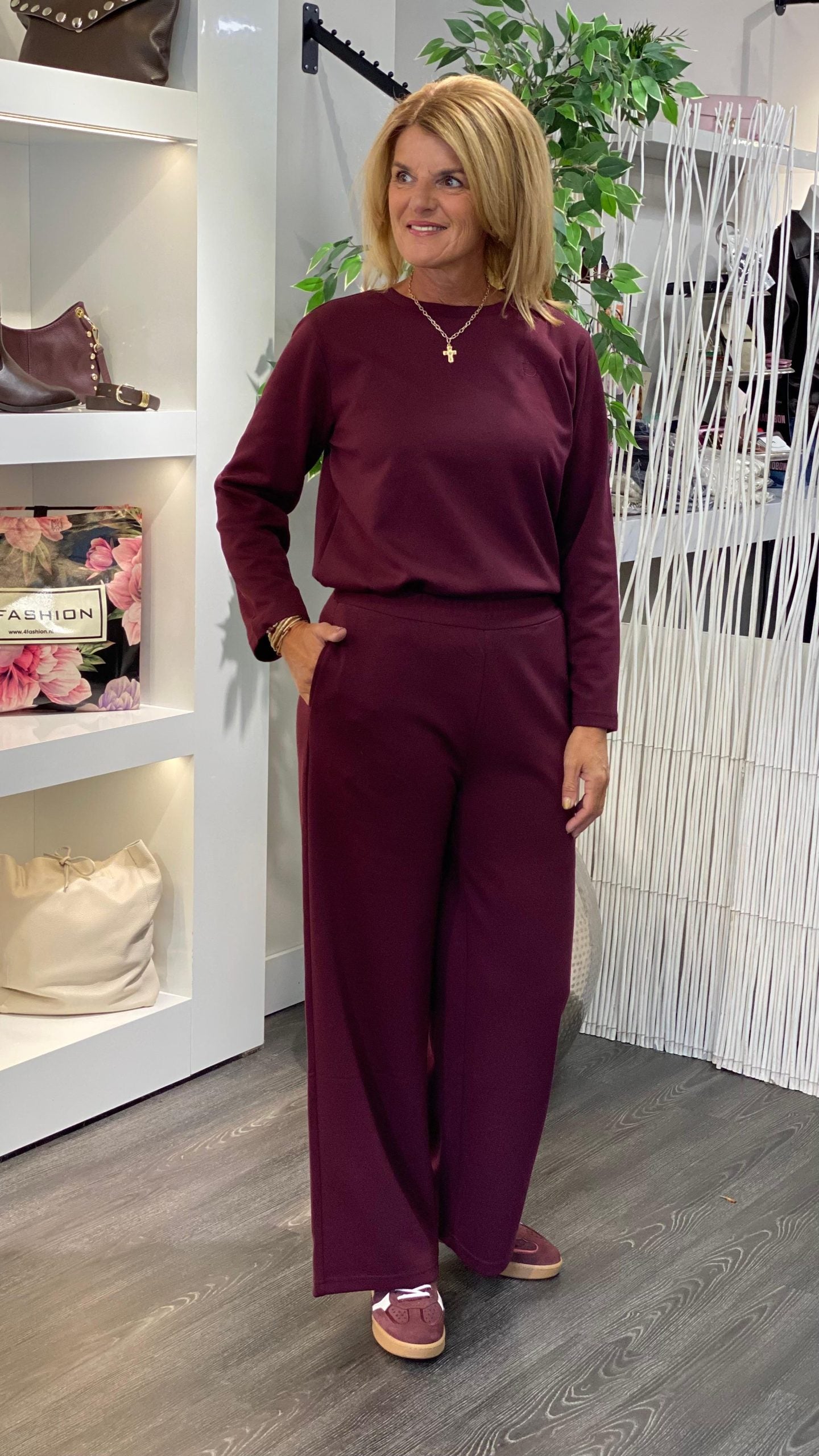 Freequent Ember Pullover port royale burgundy