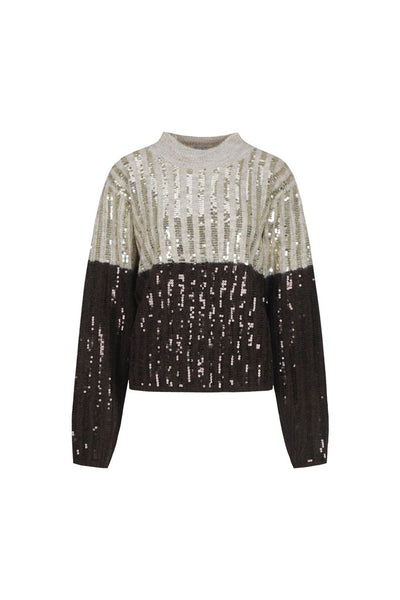 Fluresk Avy Knit Sweater khaki/dark chocolate