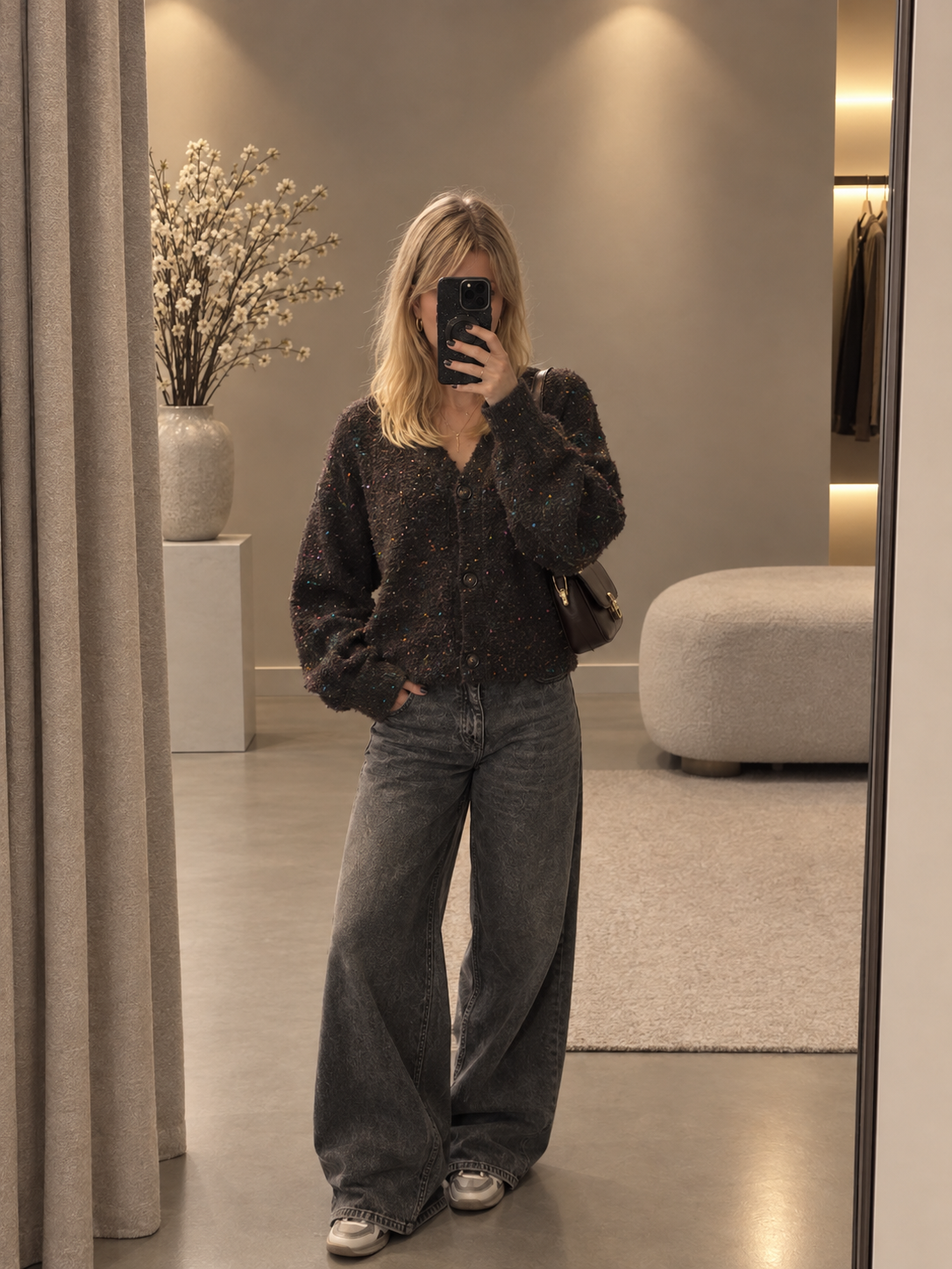 Freequent GRSNemes Cardigan coffee bean melange