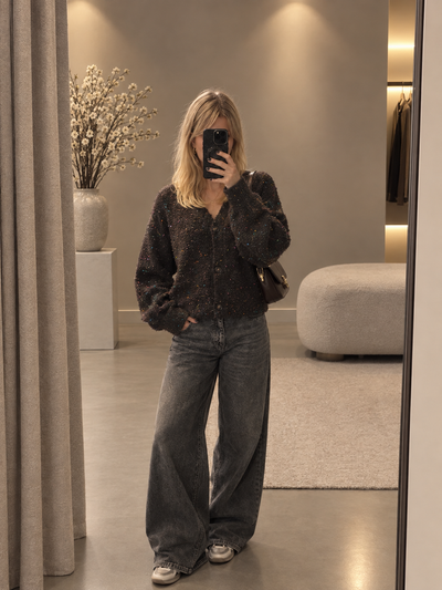 Freequent GRSNemes Cardigan coffee bean melange