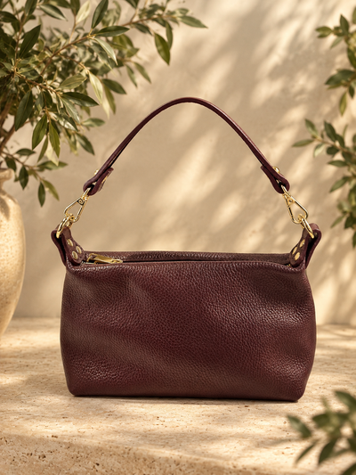 Bonny Schoudertas Leer T431 bordeaux