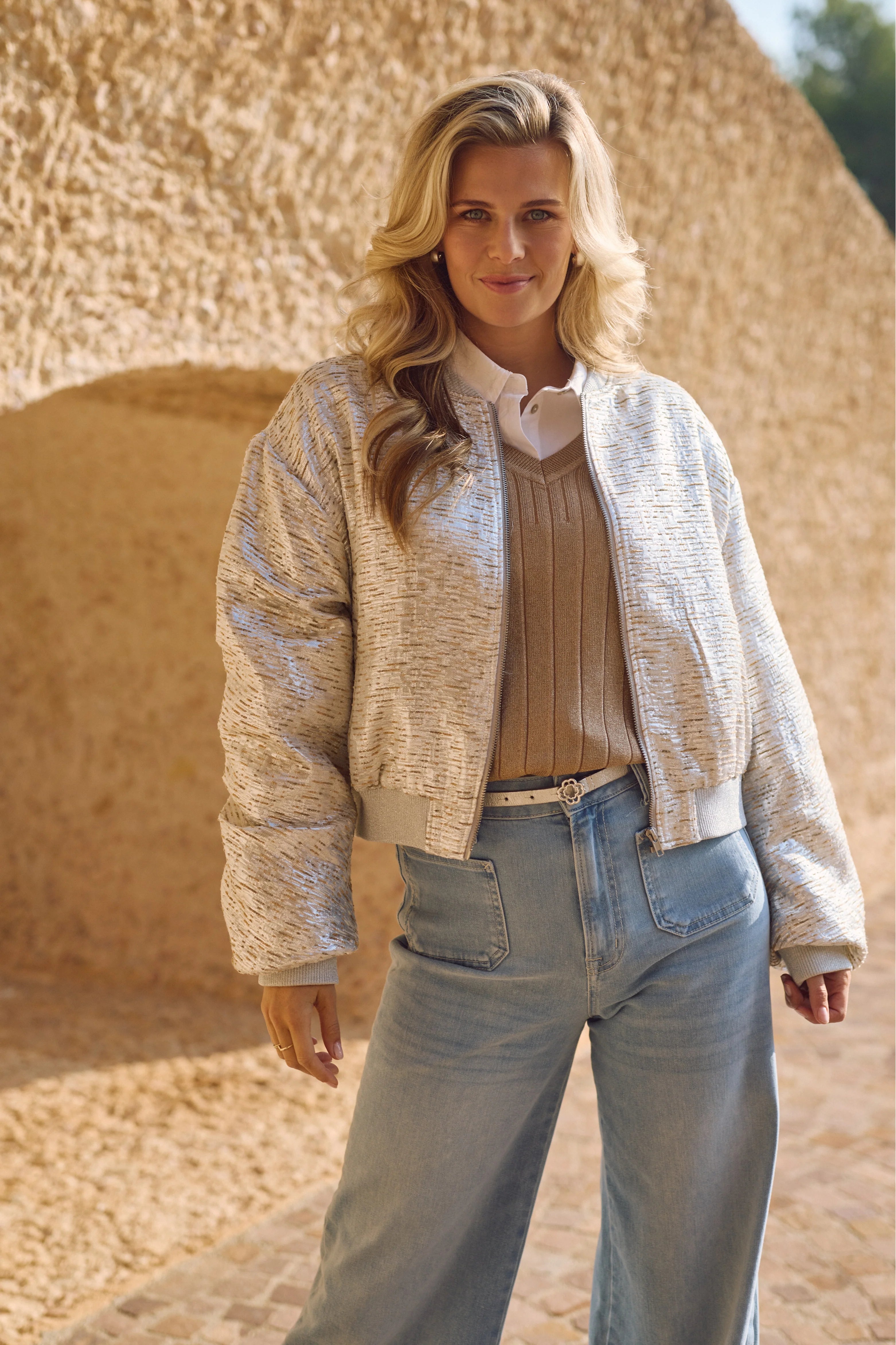 Nukus Babette Bomber silver / camel