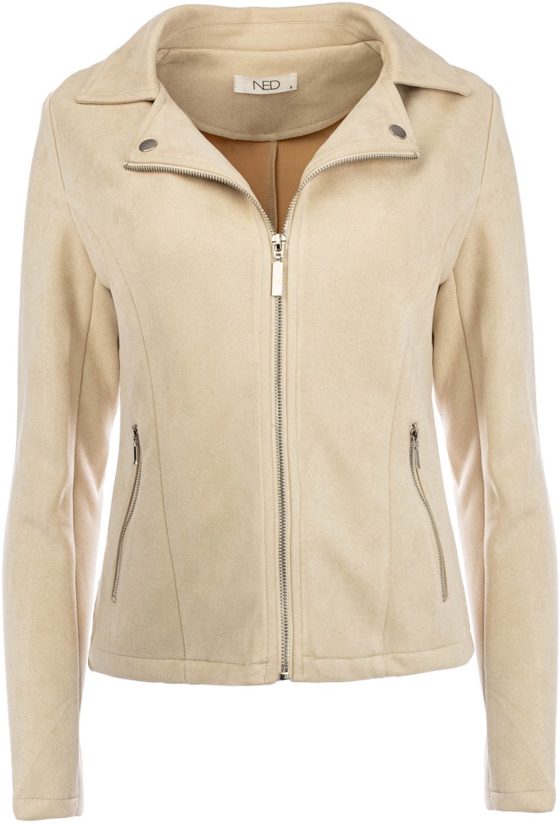 NED Yansel LS Suedine Jacket sandshell – 4Fashion