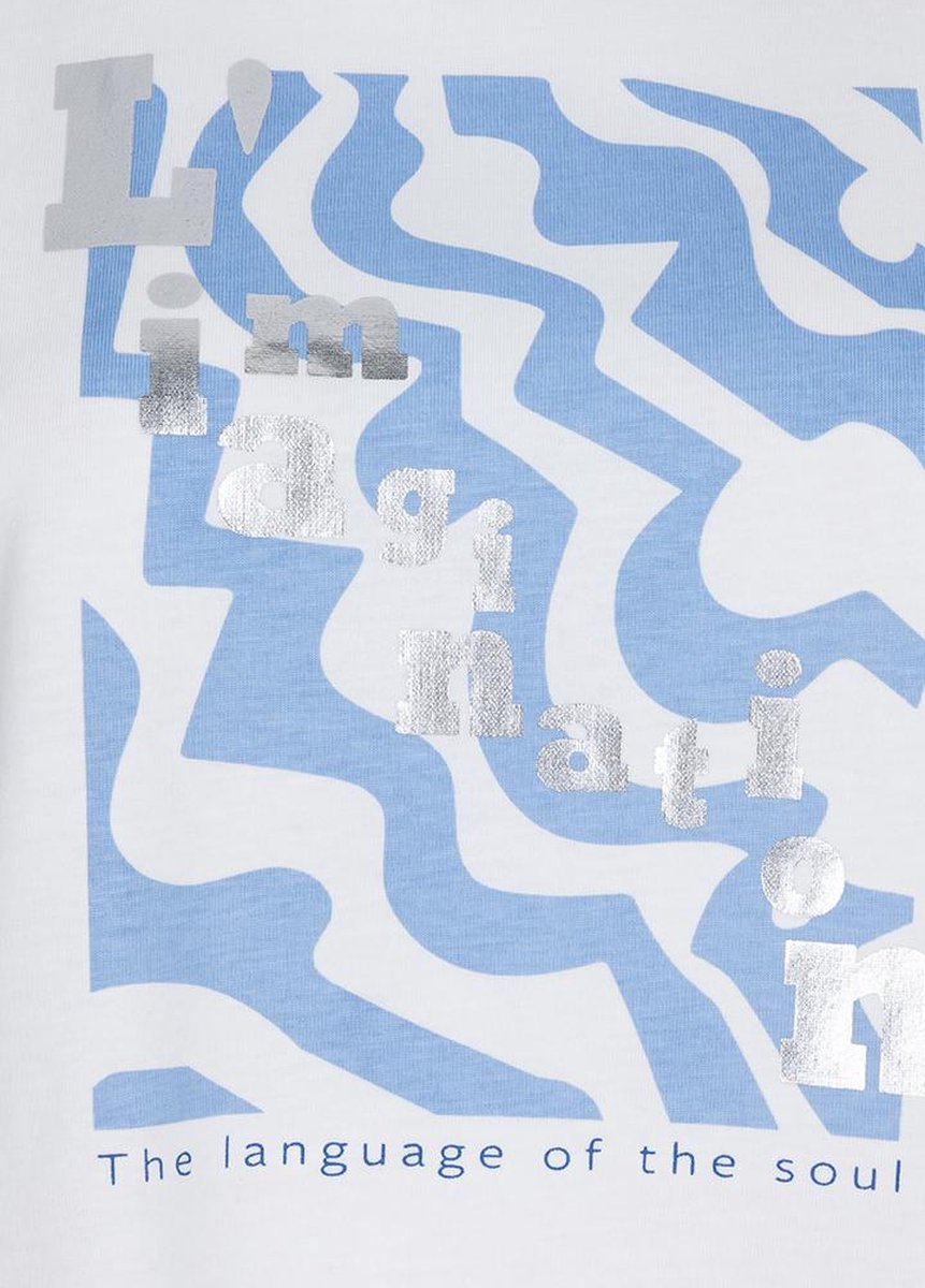 Esqualo T-shirt Foil Print SP25.05015 off white blue