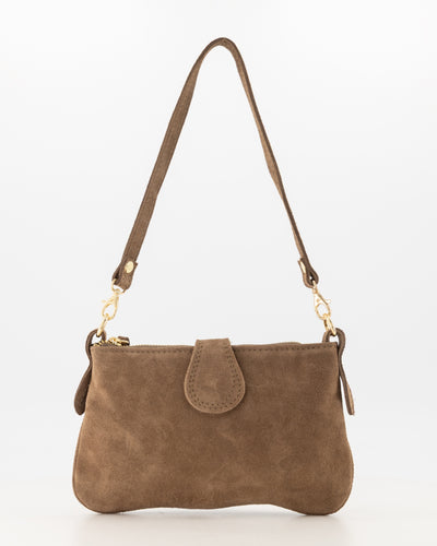 Burnley Schoudertas Suede T336 taupe
