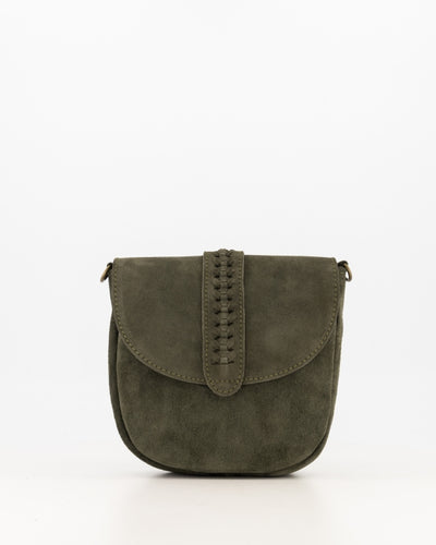 Malta Crossbody Tas Suede T410 olijfgroen