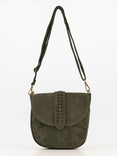 Malta Crossbody Tas Suede T410 olijfgroen
