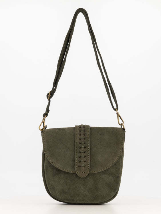 Malta Crossbody Tas Suede T410 olijfgroen