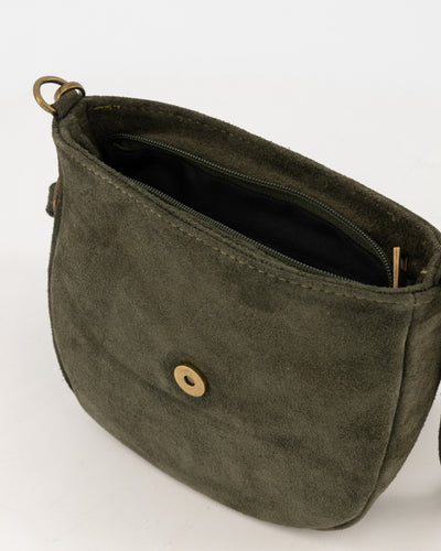 Malta Crossbody Tas Suede T410 olijfgroen