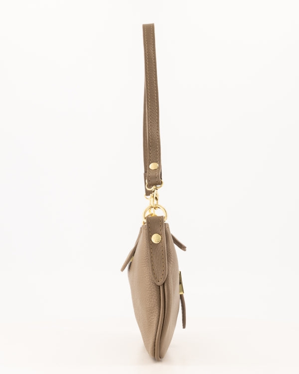burnley Crossbody Tas Leer Taupe bruin  T336