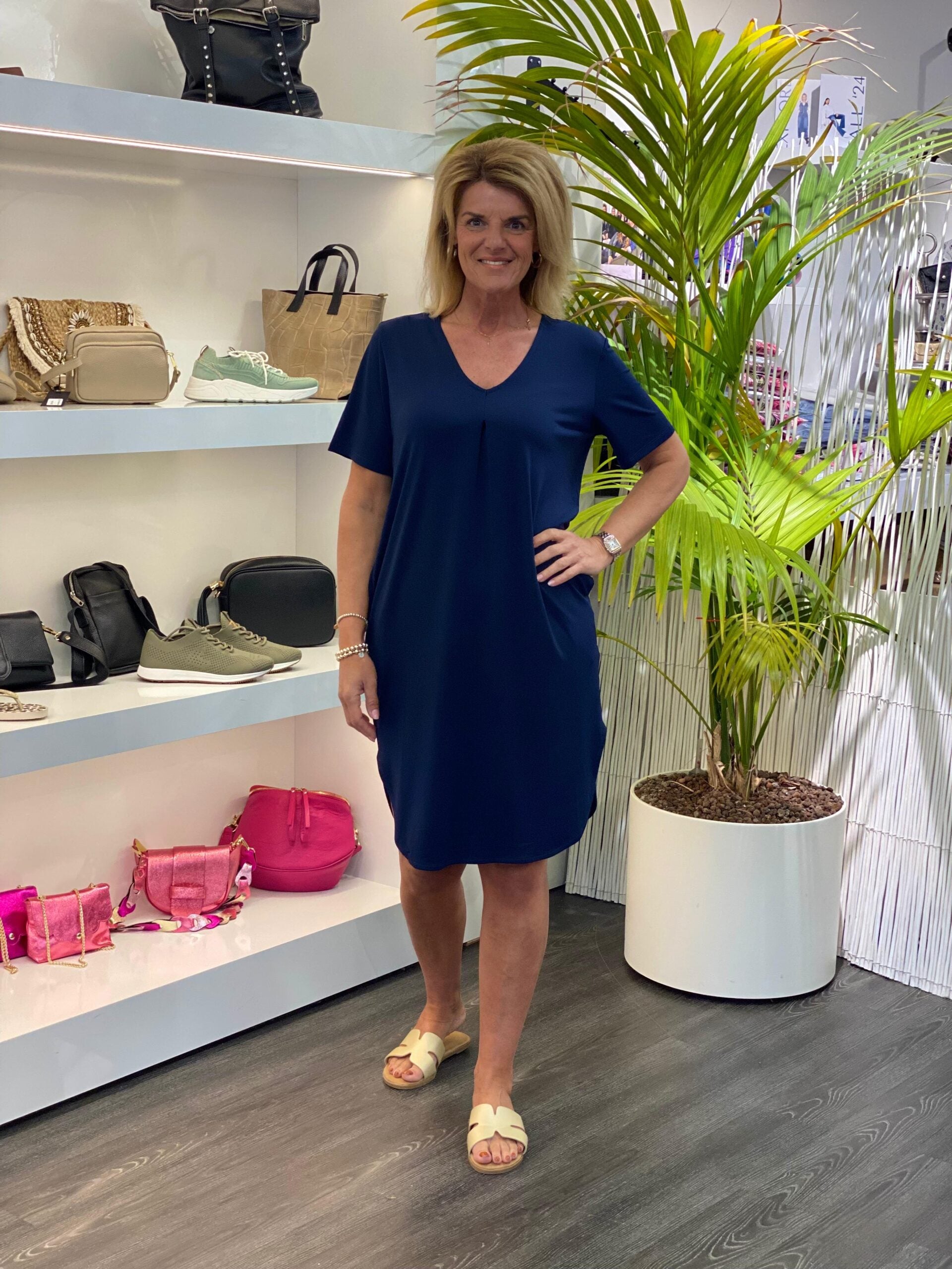 Freequent Jurk Floi navy blazer donkerblauw