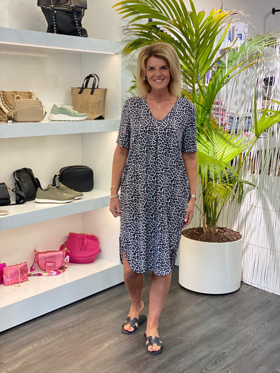 Freequent Jurk Floi harbor mist black