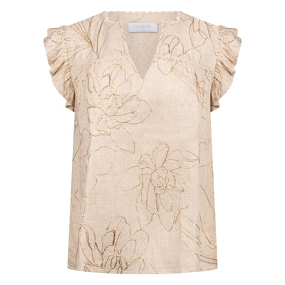 Nukus Lori Top Embroidery sand