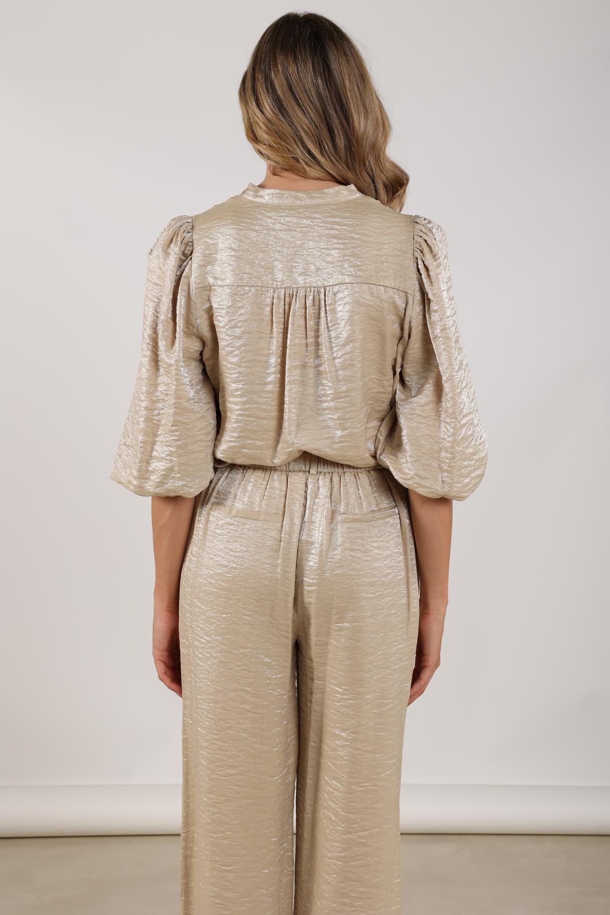 Nukus Rosie Blouse Shiny sand