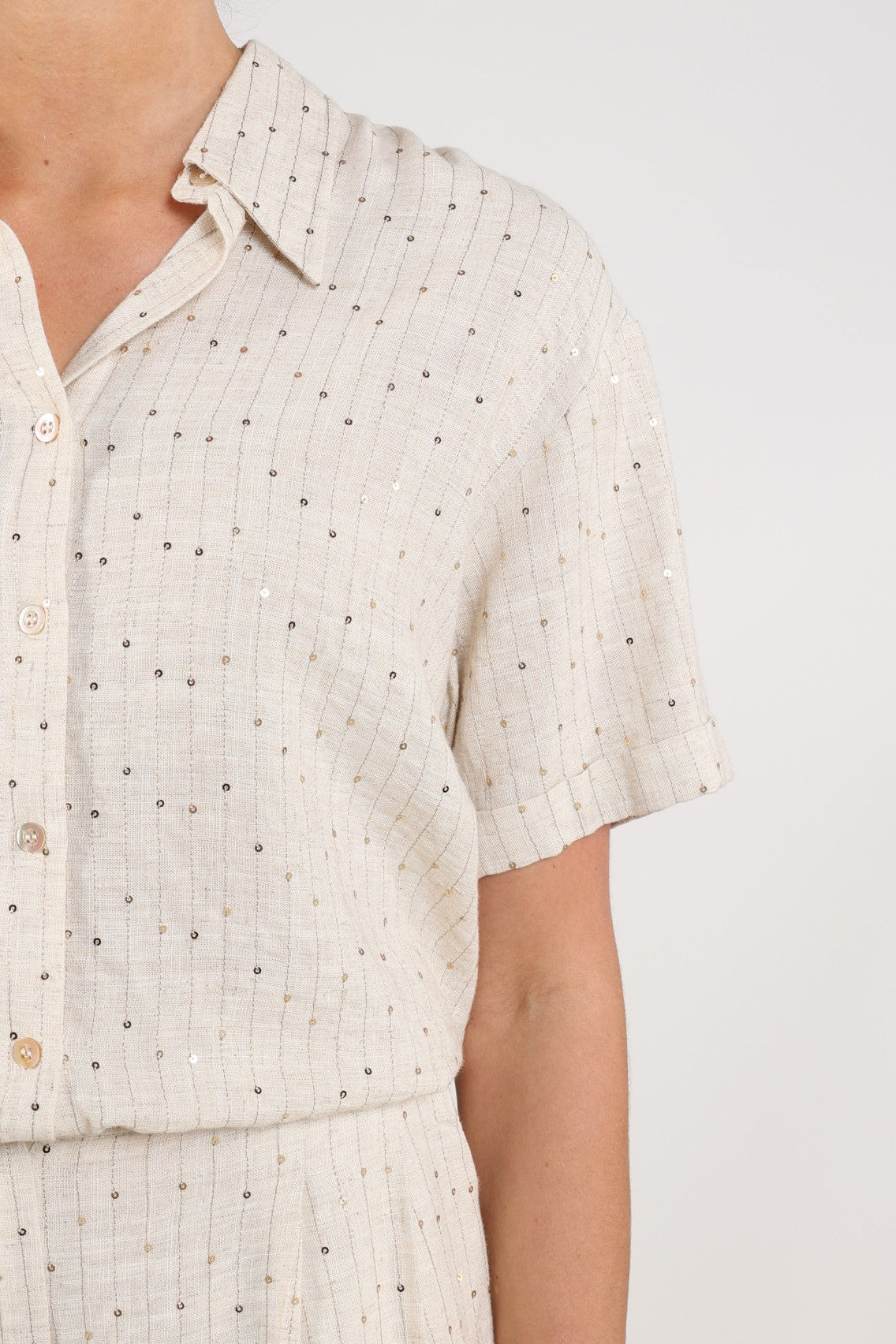 Nukus Leonora Blouse Paillet sand