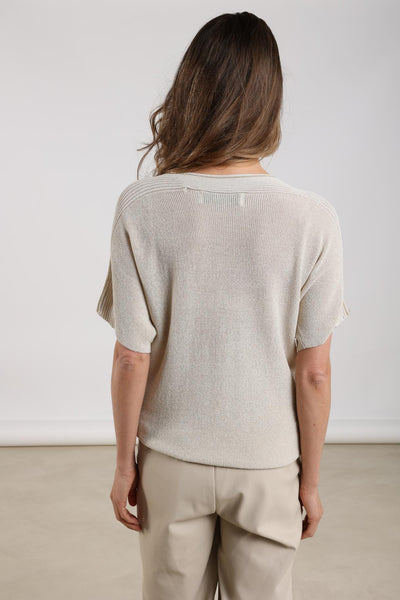 Nukus Merla Top Lurex zand