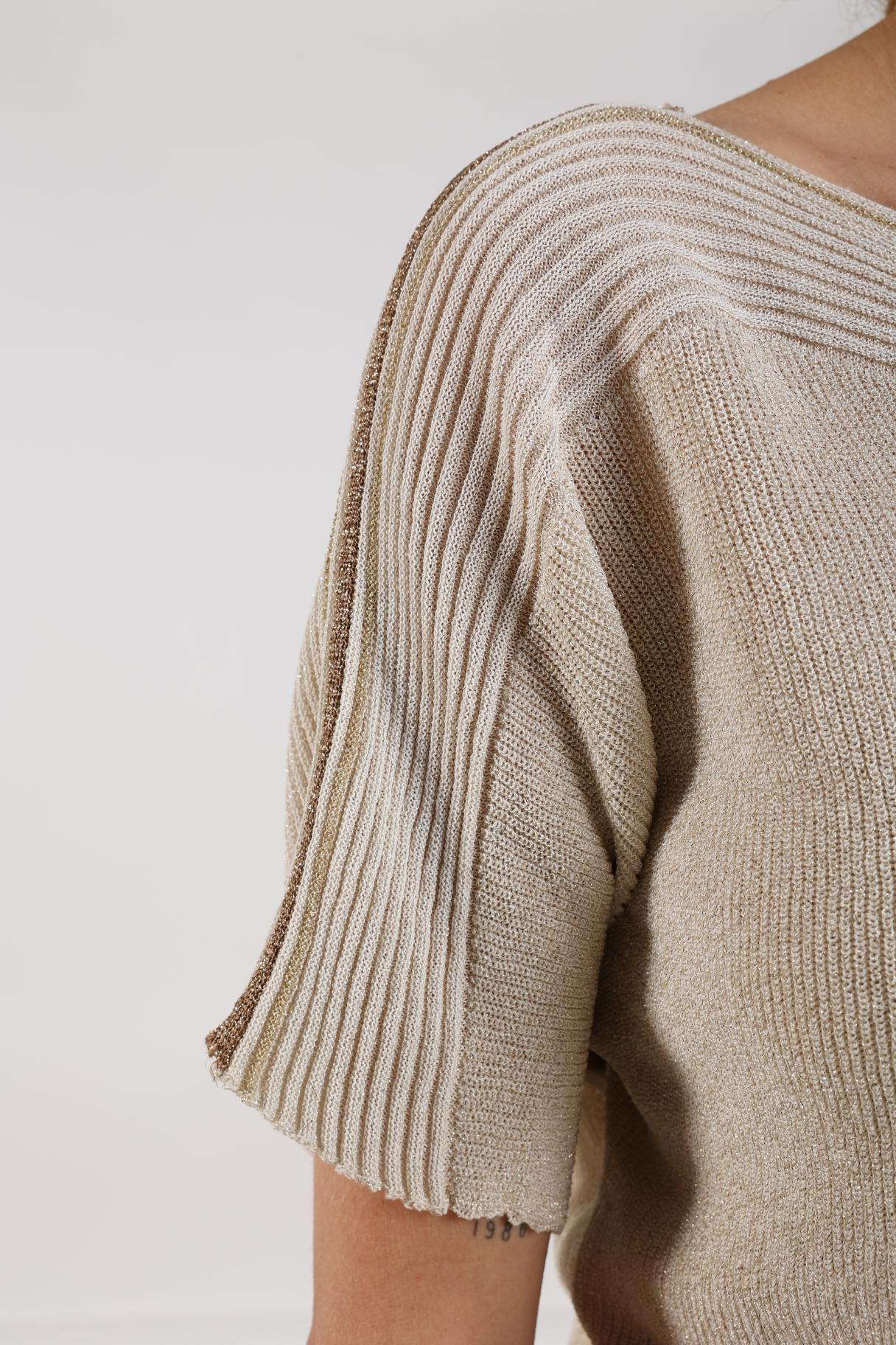 Nukus Merla Top Lurex zand