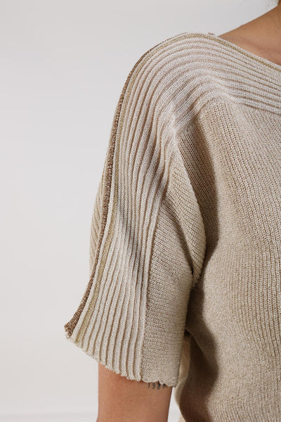 Nukus Merla Top Lurex zand