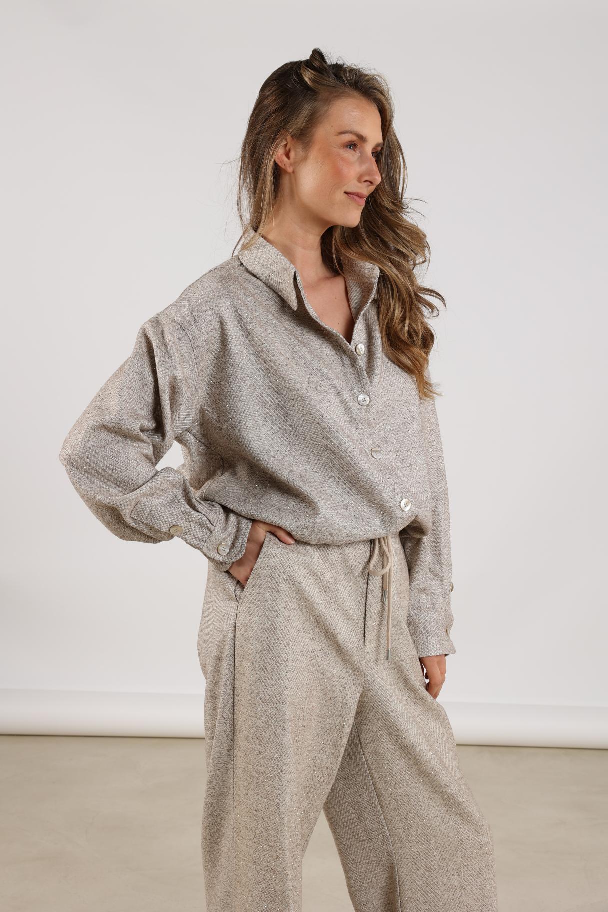 Nukus Lara Blouse Strass zand