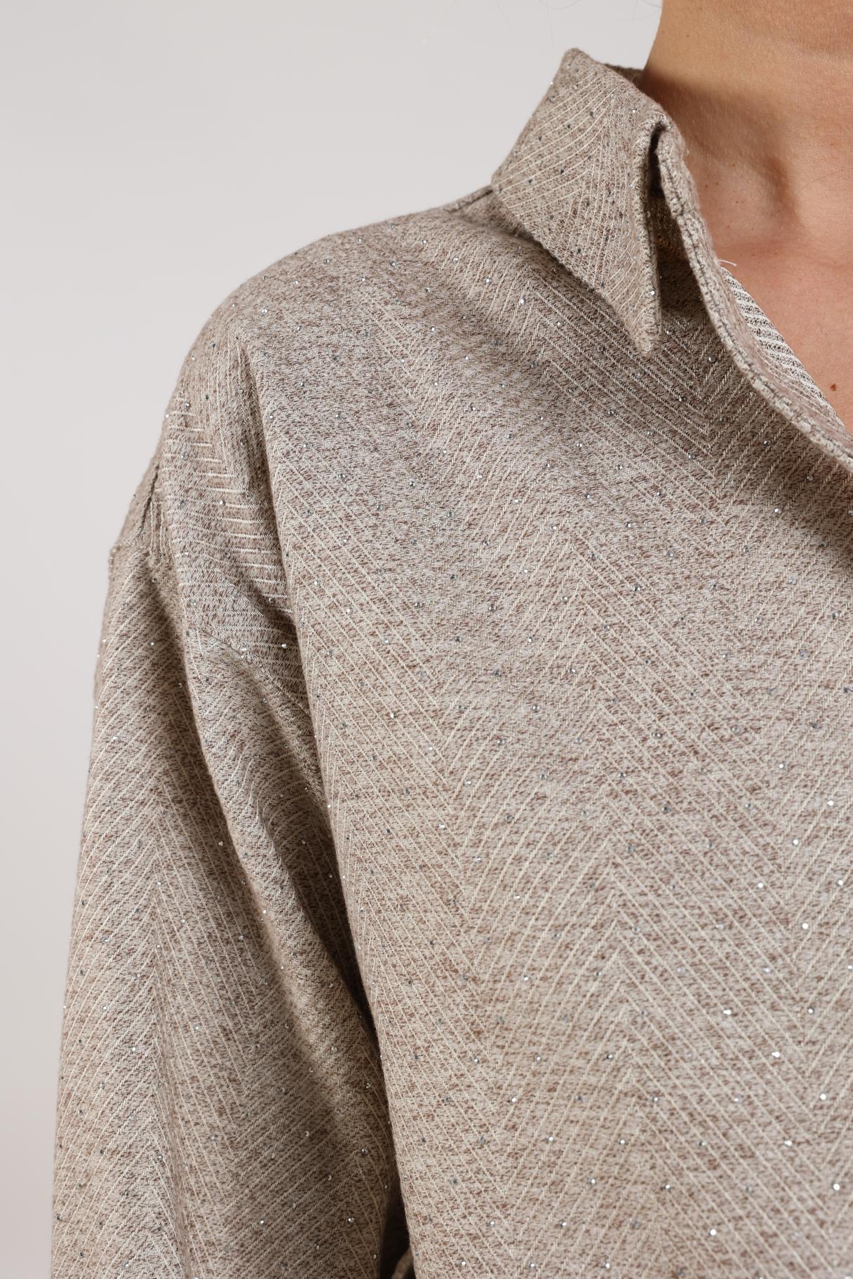 Nukus Lara Blouse Strass zand