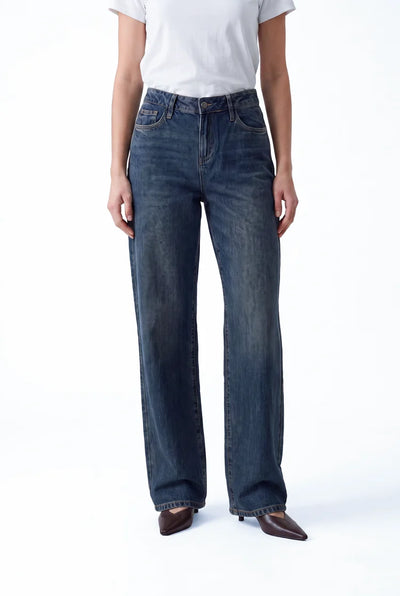 Florez Sophie Straight Jeans tobacco blue
