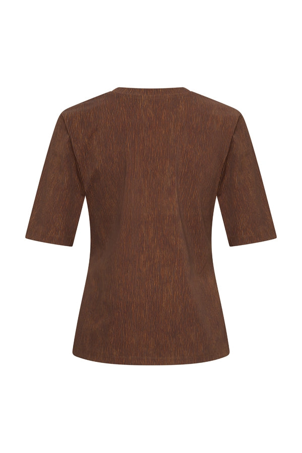 Mi Piace Travelstof Top V-Hals 202271 structure print espresso