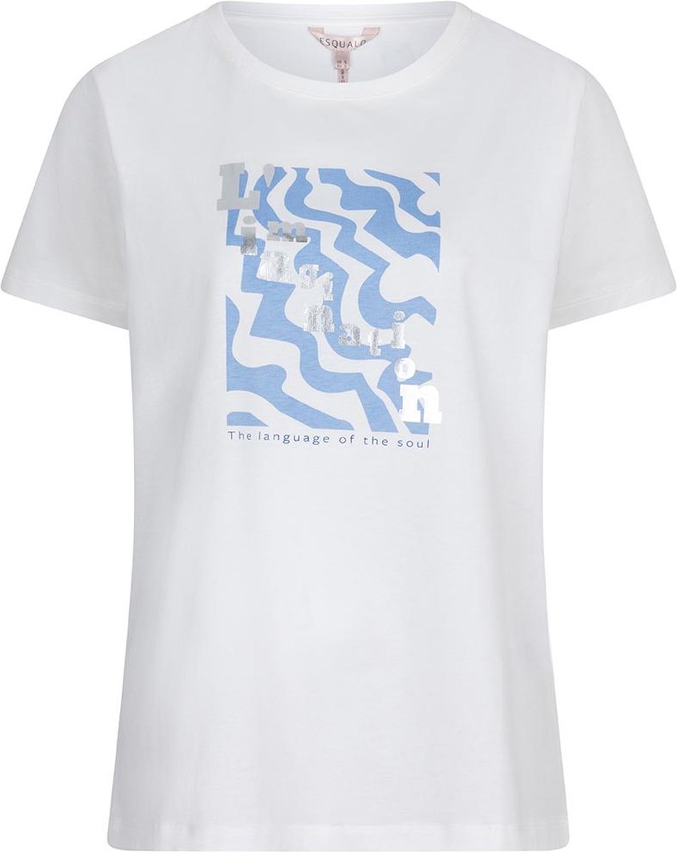 Esqualo T-shirt Foil Print SP25.05015 off white blue