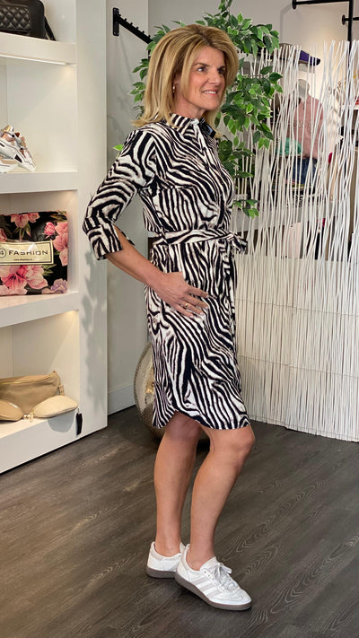 Mi Piace Travelstof Jurk zebra print 202092