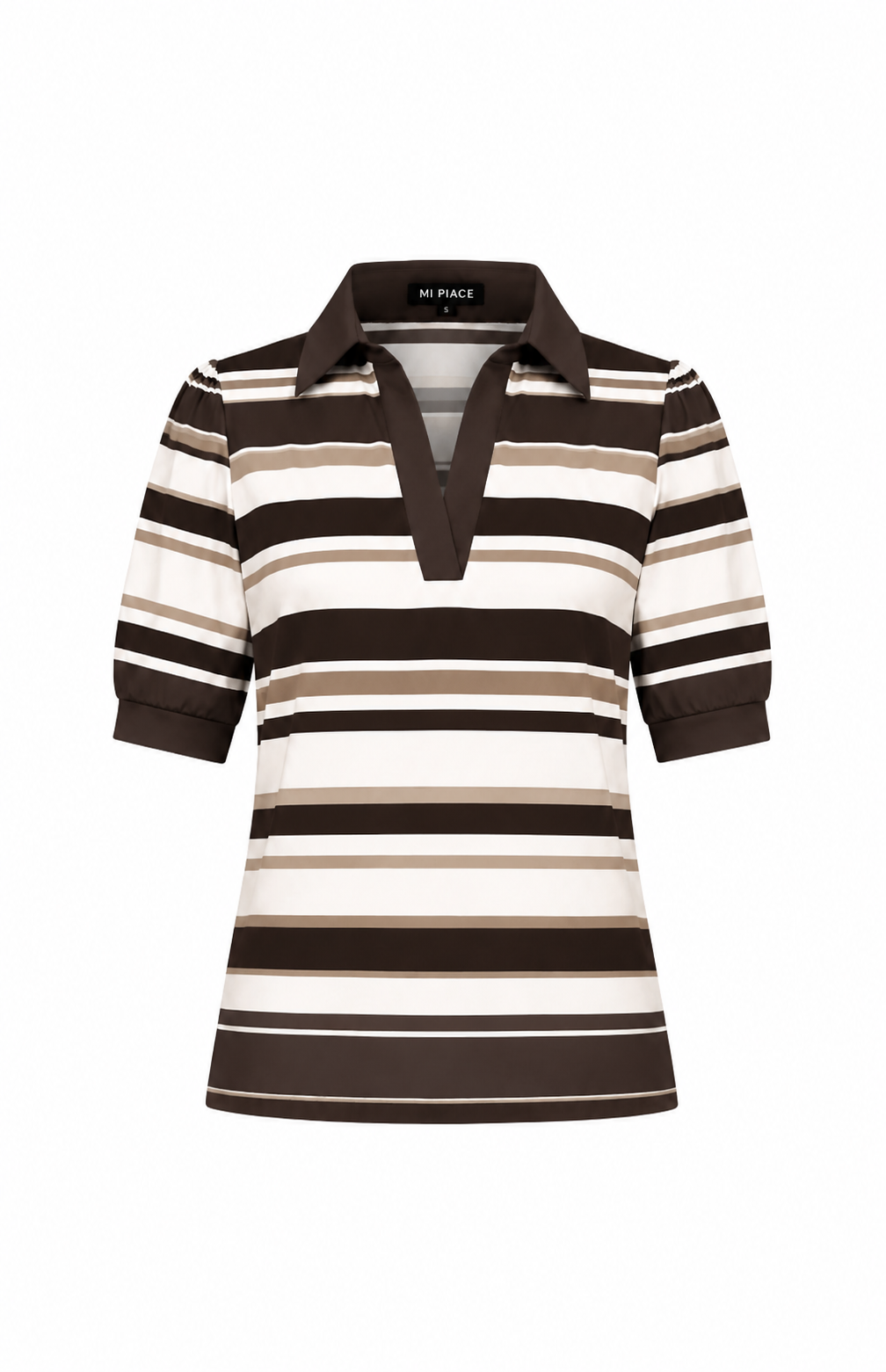 Mi Piace Travel Polo Top 202853 summer stripe print black
