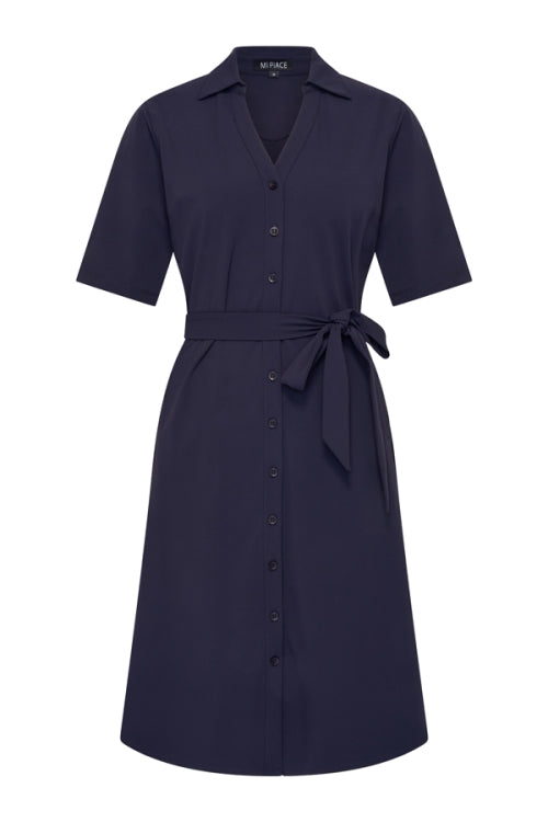 Mi Piace Travelstof Jurk 202807 donker blauw
