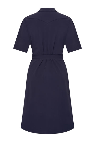 Mi Piace Travelstof Jurk 202807 donker blauw