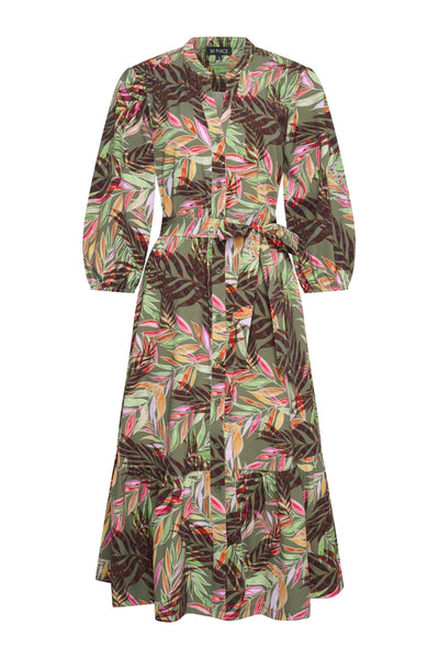 Mi Piace Travelstof Jurk 202808 pencil branches print olive