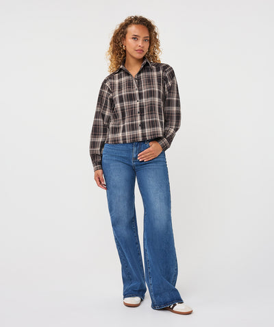 Esqualo Strass Blouse checkered print F26.28513