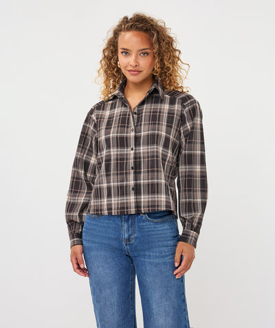 Esqualo Strass Blouse checkered print F26.28513