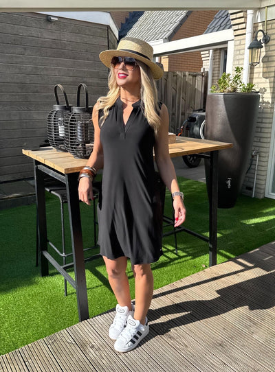 Angelle Milan Travelstof Tuniek Mouwloos zwart 1622