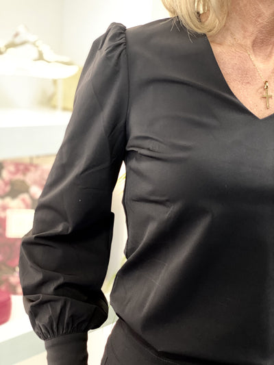 Mi Piace Travelstof Top Lange Mouw zwart 202226