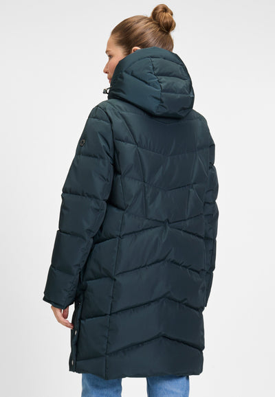 Covered Halflange Winterjas Adele 2 dark petrol