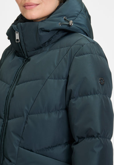 Covered Halflange Winterjas Adele 2 dark petrol