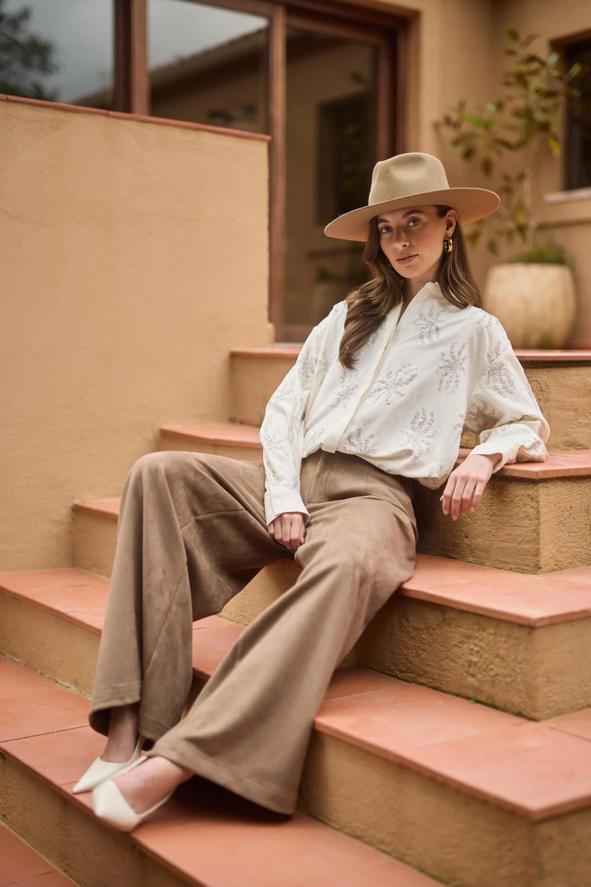 Nukus Aster Blouse Paillet off white