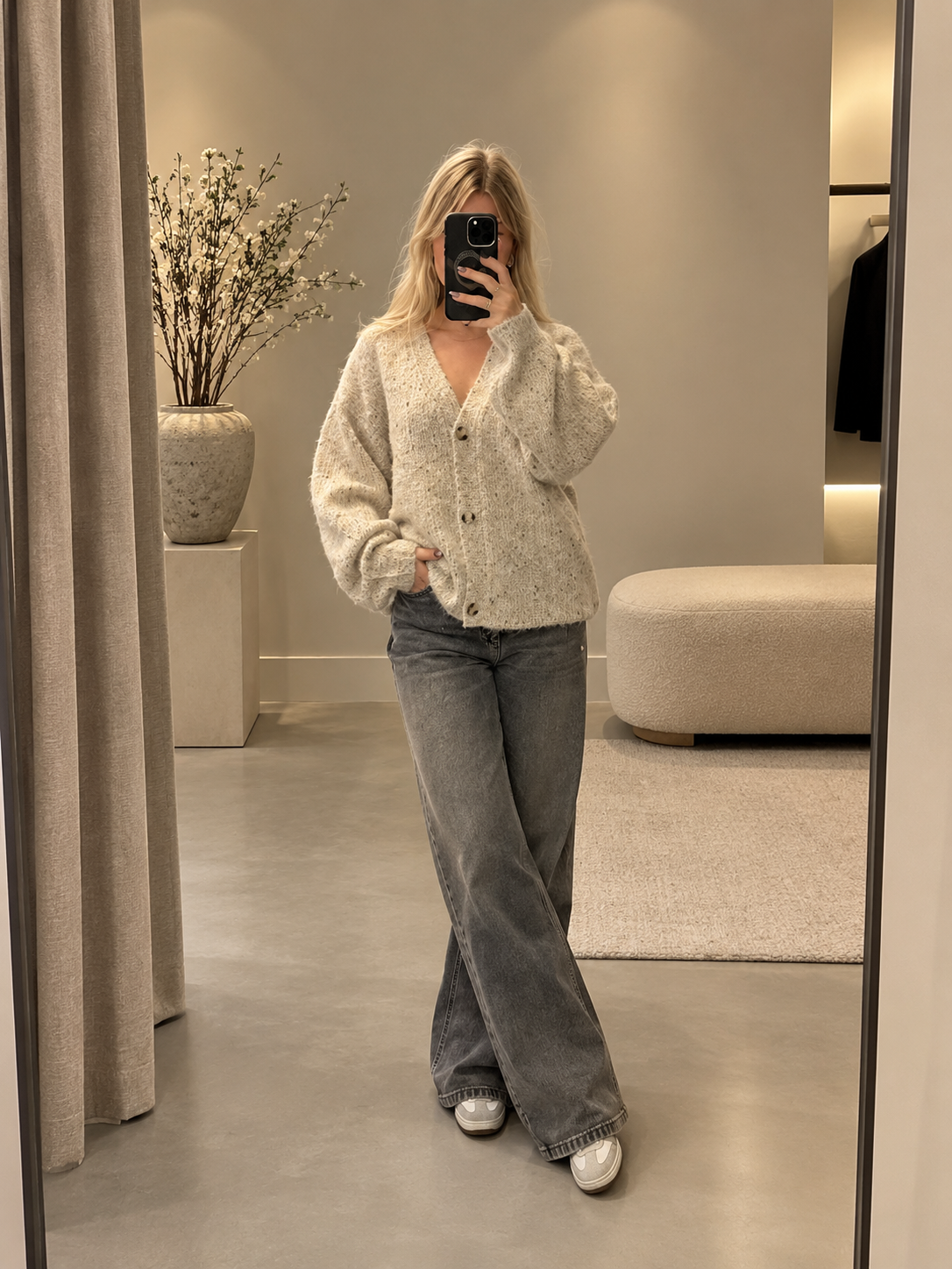 Freequent GRSNemes Cardigan moonbeam melange