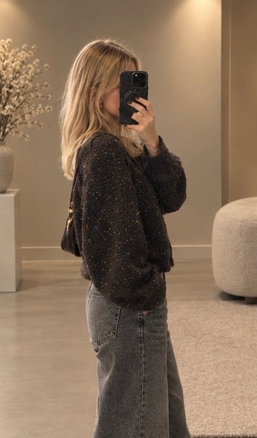 Freequent GRSNemes Cardigan coffee bean melange