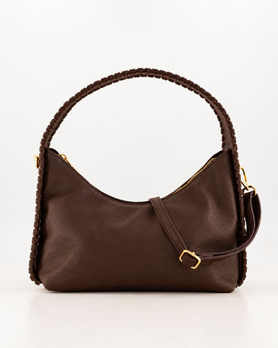 Iris Schoudertas Leer T419 dark brown