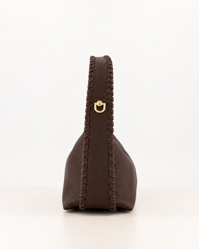 Iris Schoudertas Leer T419 dark brown