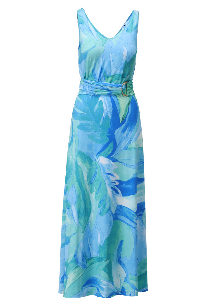 K-Design Maxi Jurk met Design C307 P102 blauw